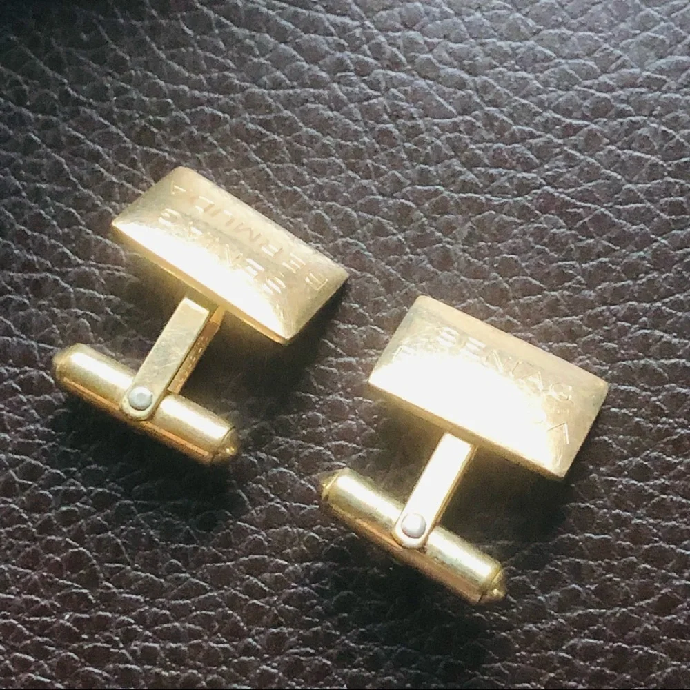 Antique late 1800s Ballou gold filled engraved cuff links